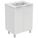 Furniture base with washbasin 60x44x82,5 material: Lacquer 1 basin countertop, color: White Cabinets with wash basin Furniture base with washbasin 60x44x82,5 material: Lacquer 1 basin countertop, color: White Cabinets with wash basin