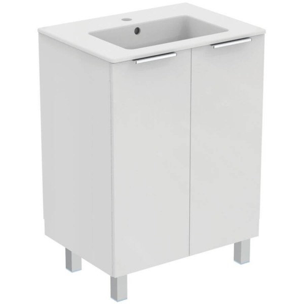 Furniture base with washbasin 60x44x82,5 material: Lacquer 1 basin countertop, color: White Cabinets with wash basin Furniture base with washbasin 60x44x82,5 material: Lacquer 1 basin countertop, color: White Cabinets with wash basin