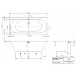 Bathtub Rectangular 170x75 material: Quaryl, color: White no grab bars surface: Glossy Rectangular Bathtub Rectangular 170x75 material: Quaryl, color: White no grab bars surface: Glossy Rectangular