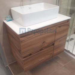Furniture base without washbasin 80x46x60 material: Wood composite wall mounted, color: Wood Oak Cabinets without wash basin
