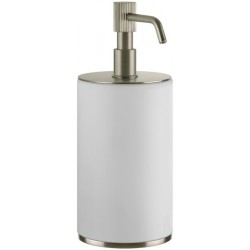 Dispenser countertop material: Brass Finox Brushed Nickel, color: Chrome/White surface: Brushed Soap dispensers