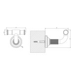 Άγκιστρο από ορείχαλκο διπλό Finox Brushed Nickel, χρώμα: Χρωμέ επιφάνεια: Βουρτσισμένη Άγκιστρα