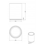 Waste bin material: Brass 4,2 lt Floor standing Open, color: White/Bronze surface: Brushed Dustbins Waste bin material: Brass 4,2 lt Floor standing Open, color: White/Bronze surface: Brushed Dustbins
