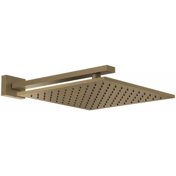 Shower head Wall-mounted 30x30 material: Brass, style: 1 spray, color: Bronze surface: Brushed Overhead showers