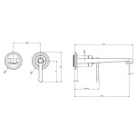 Wash basin tap Wall-mounted - external part 2 holes mixer Without waste, color: Chrome Finox Brushed Nickel material: Brass surface: Brushed Wall-mounted - external part