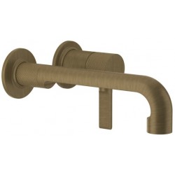 Wash basin tap Wall-mounted - external part 2 holes mixer Without waste, color: Bronze material: Brass surface: Brushed Wall-mounted - external part