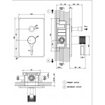 Shower tap Wall-mounted external part 2 way material: Brass mixer With plate without hand shower, hose and holder, color: Bronze surface: Brushed Wall-mounted - external part