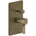 Shower tap Wall-mounted external part 2 way material: Brass mixer With plate without hand shower, hose and holder, color: Bronze surface: Brushed Wall-mounted - external part