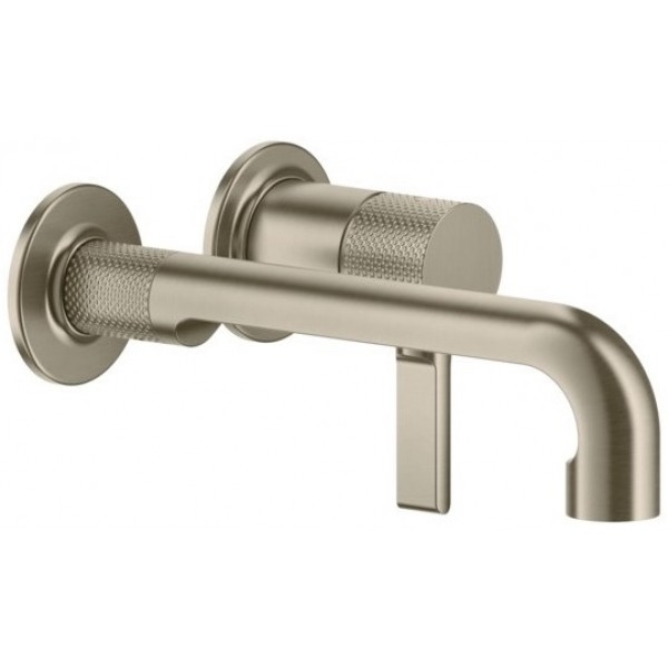 Wash basin tap Wall-mounted - external part 2 holes mixer Without waste, color: Chrome 18,9-21,9cm Finox Brushed Nickel material: Brass surface: Brushed Wall-mounted - external part