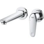 Wash basin tap Wall-mounted - external part 2 holes mixer Without waste, color: Chrome material: Brass surface: Glossy Wall-mounted - external part