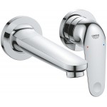 Wash basin tap Wall-mounted - external part 2 holes mixer Without waste, color: Chrome material: Brass surface: Glossy Wall-mounted - external part