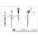 Bathtub tap Deck-mounted complete material: Brass, color: Chrome surface: Brushed Deck-mounted Bathtub tap Deck-mounted complete material: Brass, color: Chrome surface: Brushed Deck-mounted