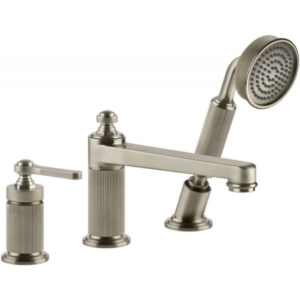 Bathtub tap Deck-mounted complete material: Brass, color: Chrome surface: Brushed Deck-mounted Bathtub tap Deck-mounted complete material: Brass, color: Chrome surface: Brushed Deck-mounted