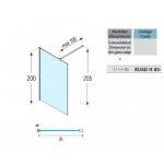 Shower enclosure Linear 77x200 8mm fixed reversible, side panel H80 (77-80), Crystal Clear, transparent crystal glass surface: Glossy, color: Chrome Linear