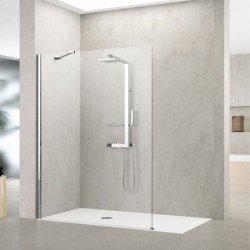 Καμπίνα ντουζιέρας ευθύγραμμη 77x200 8mm σταθερή αναστρέψιμη, H80 (77-80), Crystal Clear επιφάνεια: Γυαλιστερή, χρώμα: Χρωμέ