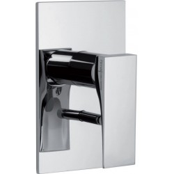 Shower tap Wall-mounted external part 2 way material: Brass mixer With plate without hand shower, hose and holder, color: Chrome surface: Glossy Wall-mounted - external part