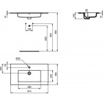 Washbasin Built-in 81,5x45 material: Porcelain With one hole With overflow, color: White surface: Glossy Built-in