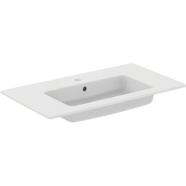 Washbasin Built-in 81,5x45 material: Porcelain With one hole With overflow, color: White surface: Glossy Built-in