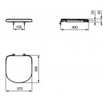 Toilet-seat soft closing, style: Wrapover for close-copuled toilet of 60cm & wall-hunged toilet of 48cm, color: White Toilet seats & covers