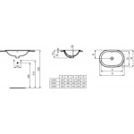 Washbasin Built-in 55x38 material: Porcelain With overflow Without hole, color: White surface: Glossy Washbasin Built-in 55x38 material: Porcelain With overflow Without hole, color: White surface: Glossy Built-in