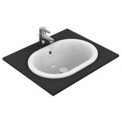 Washbasin Built-in 55x38 material: Porcelain With overflow Without hole, color: White surface: Glossy Built-in