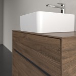 Βάση επίπλου χωρίς νιπτήρα 80x54,8x50 από ξύλο συνθετικό με 2 συρτάρια, Arizona Oak επίτοιχου τύπου, χρώμα: Ξύλο Καρυδιά Βάσεις επίπλου χωρίς νιπτήρα