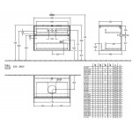 Βάση επίπλου χωρίς νιπτήρα 80x54,8x50 από ξύλο συνθετικό με 2 συρτάρια, Arizona Oak επίτοιχου τύπου, χρώμα: Ξύλο Καρυδιά Βάσεις επίπλου χωρίς νιπτήρα