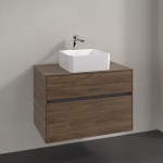 Βάση επίπλου χωρίς νιπτήρα 80x54,8x50 από ξύλο συνθετικό με 2 συρτάρια, Arizona Oak επίτοιχου τύπου, χρώμα: Ξύλο Καρυδιά Βάσεις επίπλου χωρίς νιπτήρα