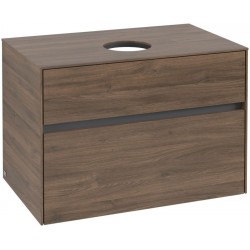 Furniture base without washbasin 80x54,8x50 material: Wood composite wall mounted, color: Walnut wood Cabinets without wash basin
