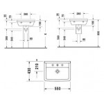 Νιπτήρας επίτοιχος 55x43x18 White High Gloss με 1 γούρνα με οπή στη μέση με υπερχείλιση από πορσελάνη, χρώμα: Λευκό επιφάνεια: Γυαλιστερή Επίτοιχοι