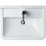 Νιπτήρας επίτοιχος 55x43x18 White High Gloss με 1 γούρνα με οπή στη μέση με υπερχείλιση από πορσελάνη, χρώμα: Λευκό επιφάνεια: Γυαλιστερή Επίτοιχοι