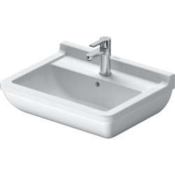 Washbasin Wall-mounted 55x43x18 White High Gloss With 1 bowl With hole in the middle With overflow material: Porcelain, color: White surface: Glossy Wall-mounted
