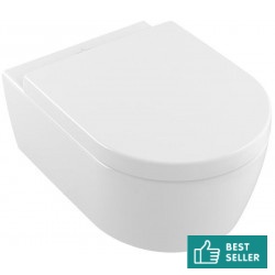 Σετ Λεκάνη επίτοιχη (κρεμαστή) υψηλής πίεσης + Κάλυμμα soft closing Rimless Wrapover κρυφή στήριξη DirectFlush 53x37 επιφάνεια: Γυαλιστερή, χρώμα: Λευκό