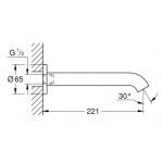 Εκροή (στόμιο) 22,1cm επίτοιχος τύπος από ορείχαλκο μπανιέρας, Brushed Cool Sunrise, χρώμα: Χρυσό επιφάνεια: Βουρτσισμένη Στόμια (ρουξούνια)