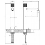 Wash basin tap Deck-mounted for free-standing washbasin material: Brass mixer Without waste, color: Bronze surface: Brushed Deck-mounted