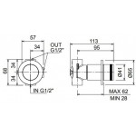 Diverter for concealed shower tap Wall-mounted complete 3 way material: Brass, color: Black surface: Brushed Diverters - external part Diverter for concealed shower tap Wall-mounted complete 3 way material: Brass, color: Black surface: Brushed Diverters - external part