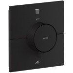 Shower tap Wall-mounted external part 2 way material: Brass thermostatic With plate with separate exits without hand shower, hose and holder, color: Black surface: Matt Wall-mounted - external part