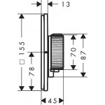 Μπαταρία ντουζιέρας εντοιχιζόμενη εξωτερικό μέρος 2 εξόδων από ορείχαλκο θερμοστατική με ξεχωριστές εξόδους με πλακέτα Square, Brushed Nickel, χρώμα: Χρωμέ επιφάνεια: Βουρτσισμένη Εντοιχιζόμενες εξωτερικό μέρος