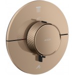 Shower tap Wall-mounted external part 2 way material: Brass thermostatic With plate with separate exits without hand shower, hose and holder, color: Pink Gold surface: Glossy Wall-mounted - external part