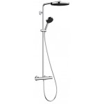 Shower tap with showerpipe and overhead shower Wall-mounted material: Brass thermostatic, color: Chrome surface: Glossy Wall-mounted exposed with showerpipe and overhead shower Shower tap with showerpipe and overhead shower Wall-mounted material: Brass thermostatic, color: Chrome surface: Glossy Wall-mounted exposed with showerpipe and overhead shower
