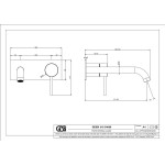 Wash basin tap Wall-mounted - external part mixer With plate Without waste, color: Chrome material: Inox surface: Brushed Wall-mounted - external part
