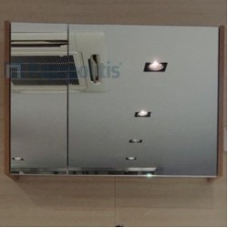 Bathroom mirror, shape: Rectangle 80x15x55 material: Wood composite, color: Wood Oak Mirrors
