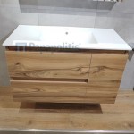 Βάση επίπλου με νιπτήρα 100x46x60 από ξύλο συνθετικό επίτοιχου τύπου με 1 νιπτήρα πορσελάνης, Elia, χρώμα: Ξύλο Δρυς Βάσεις επίπλου με νιπτήρα