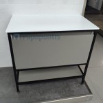 Βάση επίπλου χωρίς νιπτήρα 80x46x85 από MDF PET με πάγκο Solid, Lacato Light Grey επιδαπέδιου τύπου, χρώμα: Γκρι Βάσεις επίπλου χωρίς νιπτήρα