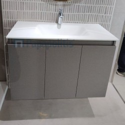 Furniture base with washbasin 90x46x60 material: Lacquer 1 basin wall mounted, color: Grey Cabinets with wash basin