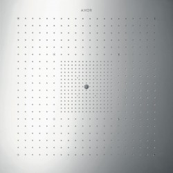Κεφαλή ντους οροφής 97x97 από ορείχαλκο 3 ροών κομπλέ, stainless steel optic, χρώμα: Χρωμέ επιφάνεια: Βουρτσισμένη Κεφαλές ντους