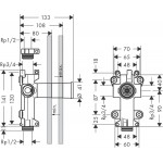 Shower tap Wall-mounted concealed part 1 way Basic Shut-Off 120/120 Wall-mounted - concealed part Shower tap Wall-mounted concealed part 1 way Basic Shut-Off 120/120 Wall-mounted - concealed part
