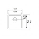 Νεροχύτης solid surface 40x40 χωρίς πάγκο υποκαθήμενος, 1 γούρνα (46x46cm) pure white, χρώμα: Λευκό Solid Surface