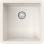 Νεροχύτης solid surface 40x40 χωρίς πάγκο υποκαθήμενος, 1 γούρνα (46x46cm) pure white, χρώμα: Λευκό Solid Surface