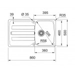 Sink Granite 86x50 left / right nested 1 bowl, color: Grey Granite Sink Granite 86x50 left / right nested 1 bowl, color: Grey Granite